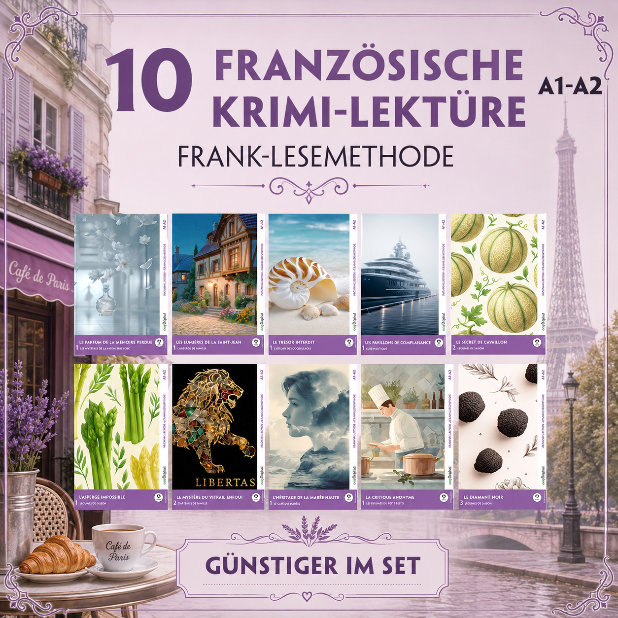 10 Französische Krimi-Lektüre A1-A2 – Frank-Lesemethode